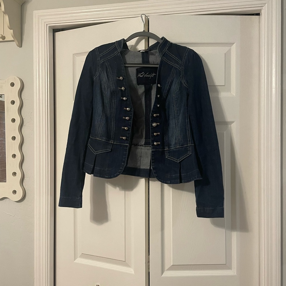 White House black market jean jacket cropped